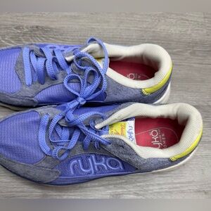 Ryka Kids Sneakers in Blue and Gray with Yellow Accents